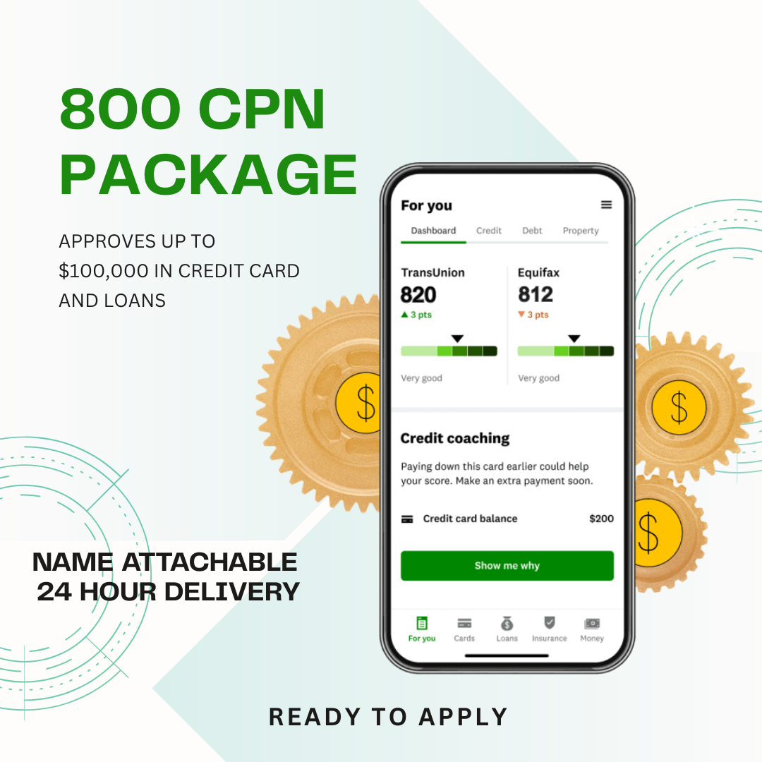 800 CPN Package - Approved up to $100,000 (Name Attached)